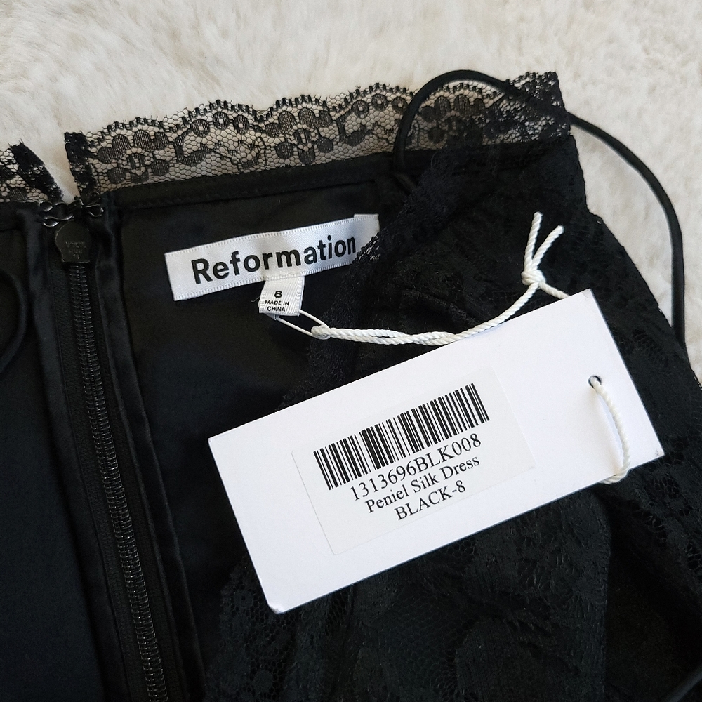 Reformation Peniel Wednesday Adam's Gothic Silk Midi Dress - Picture 6 of 16